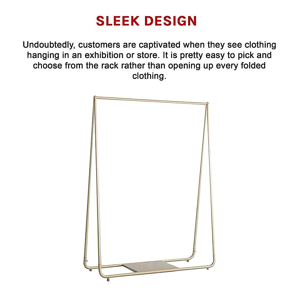 Gold commercial garment display rack, view 9