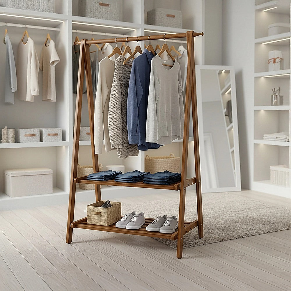 Iznatoraf Bamboo Clothes Rack, Coat and Garment Stand