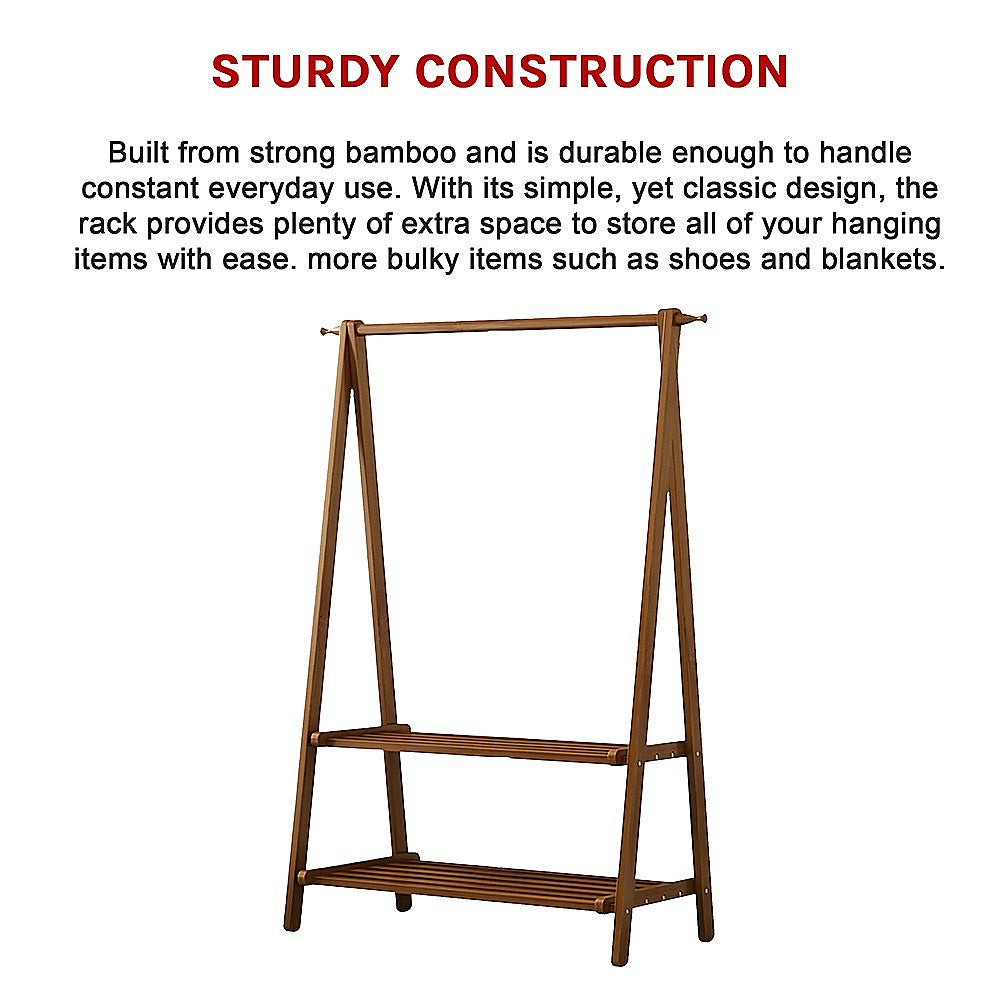 Iznatoraf Bamboo Clothes Rack, Coat and Garment Stand