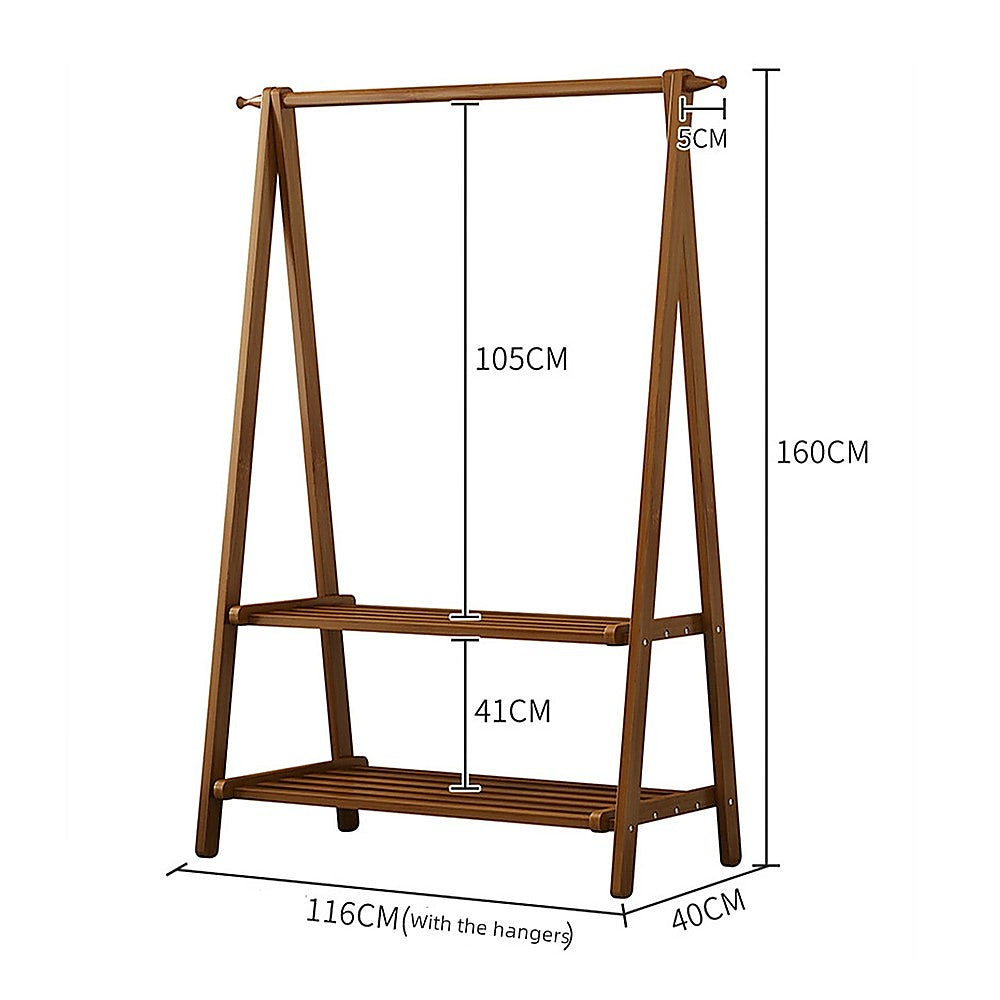 Iznatoraf Bamboo Clothes Rack, Coat and Garment Stand