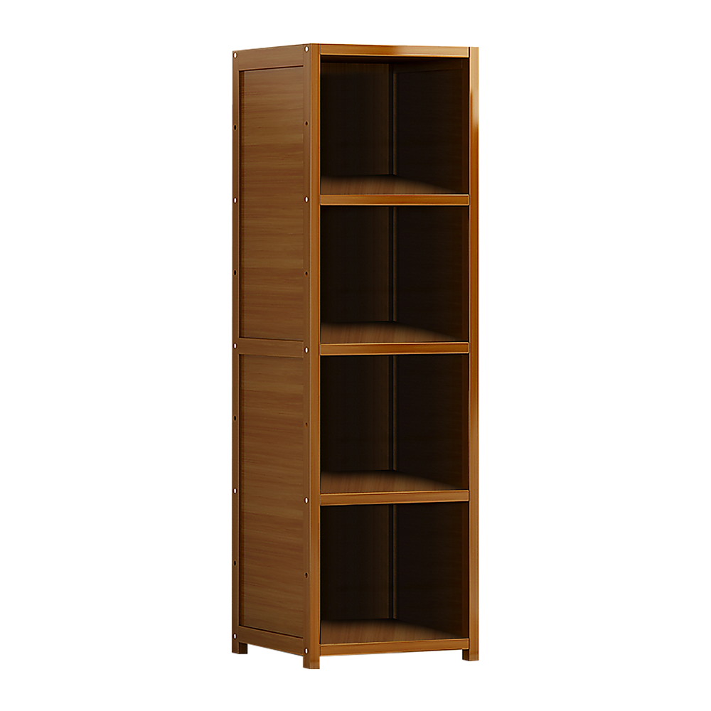 Bamboo Adjustable Bookcase, 4 Shelf Natural