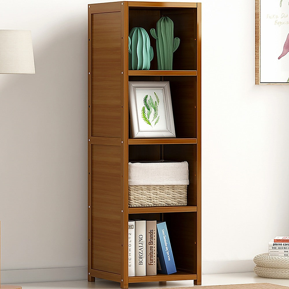 Bamboo Adjustable Bookcase, 4 Shelf Natural