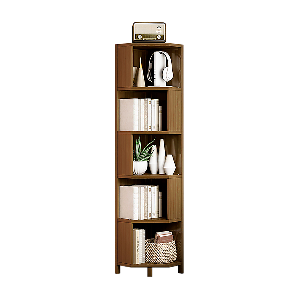 Thebarton 5 Tier Corner Bookshelf, Natural