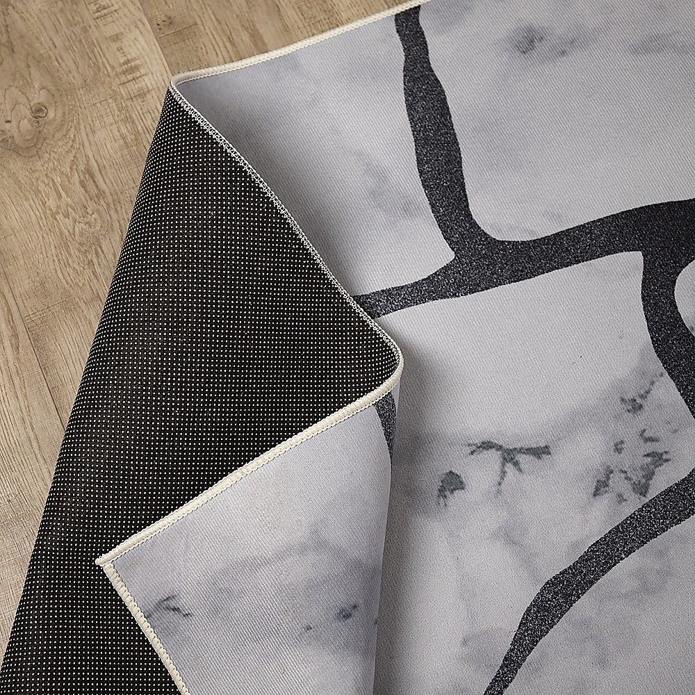 Marble polypropylene floor rug grey 200x300cm