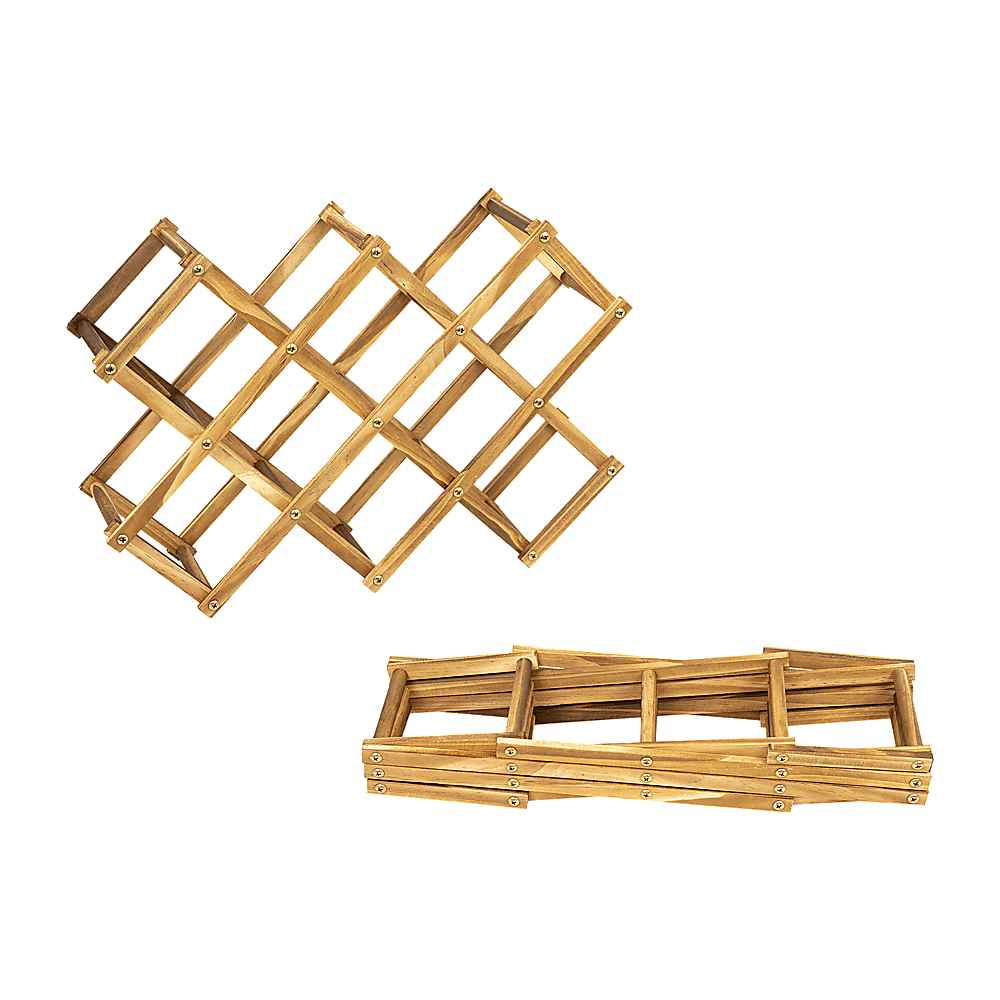 Wooden Wine Rack Freestanding 10 Bottle Countertop Pine view 4