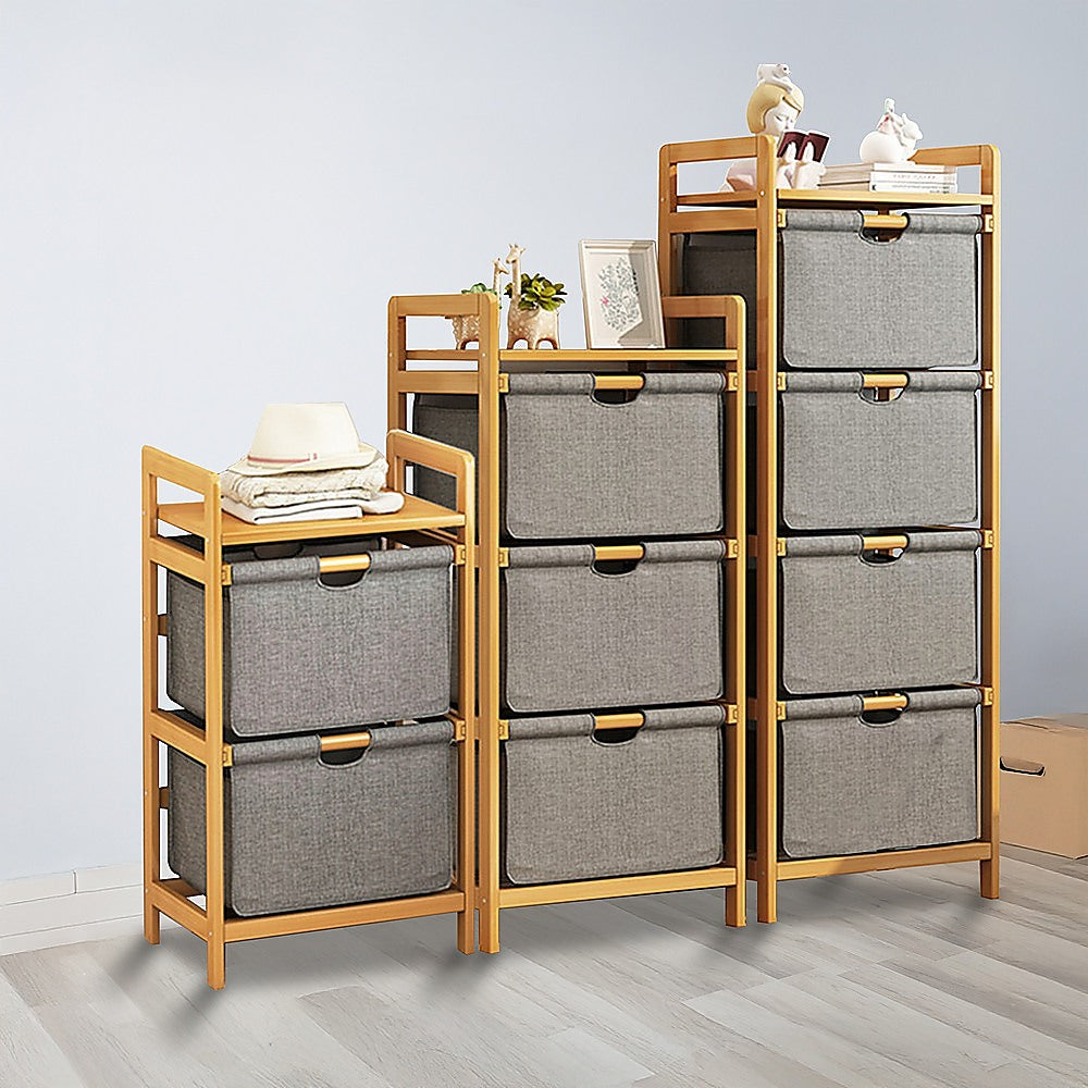 Bamboo Shelf & Hampers Storage Set