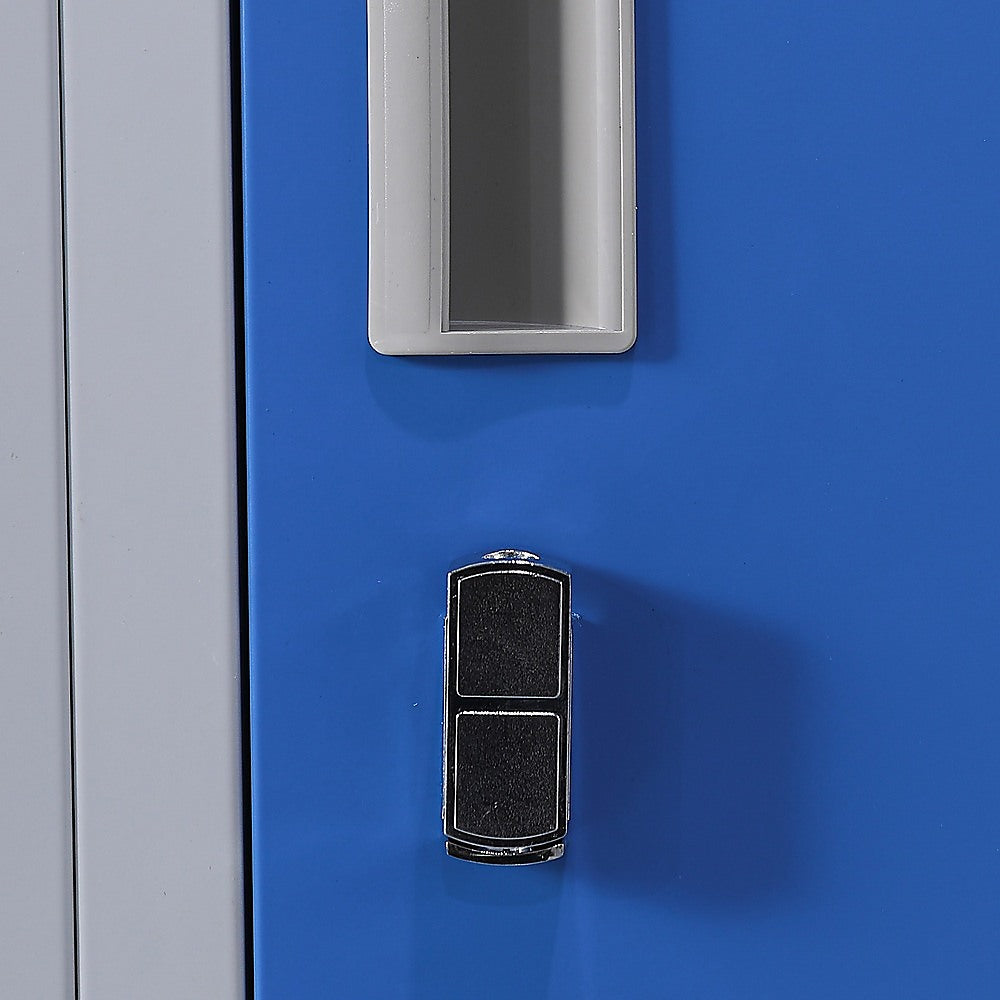 12-Door Steel Storage Locker, Grey with Blue Doors - image 7