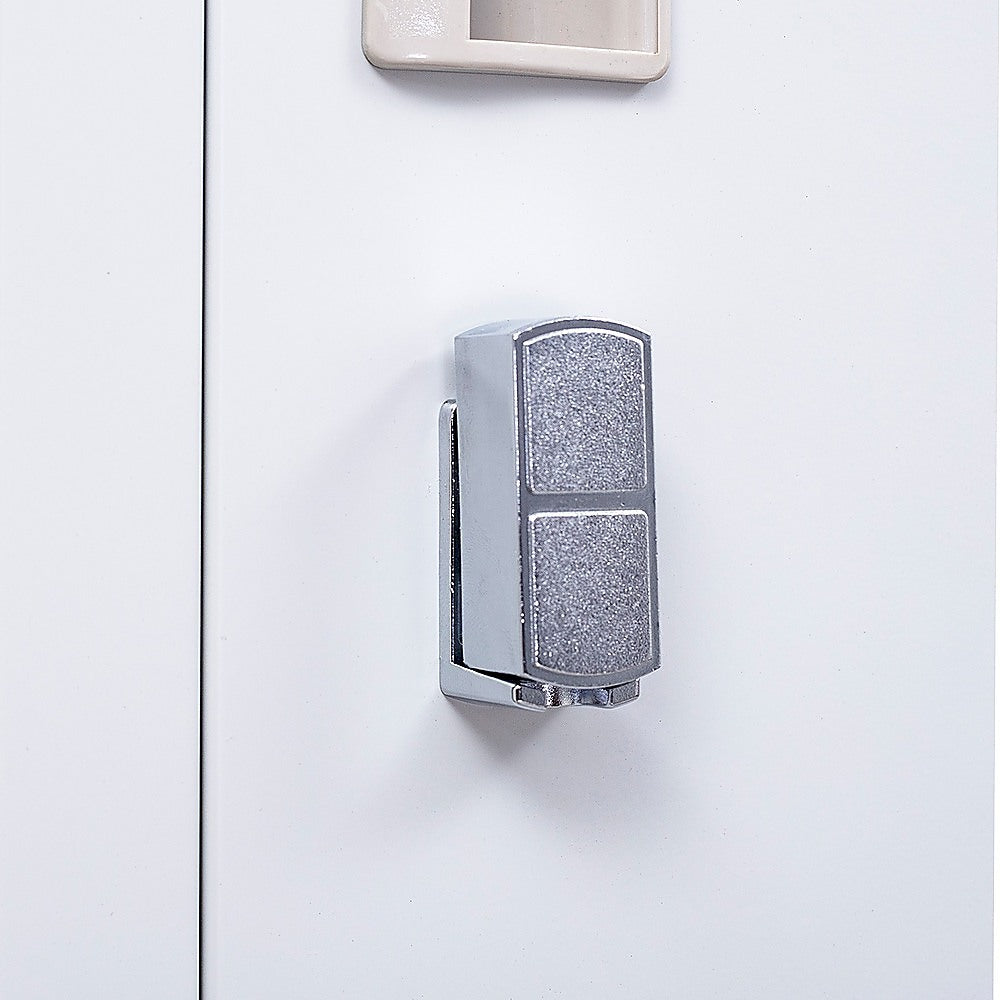 12-Door Steel Storage Locker in Grey, padlock-operated - image 4