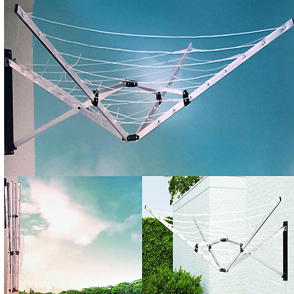 Wall-Mounted 5 Arm Folding Clothes Airer