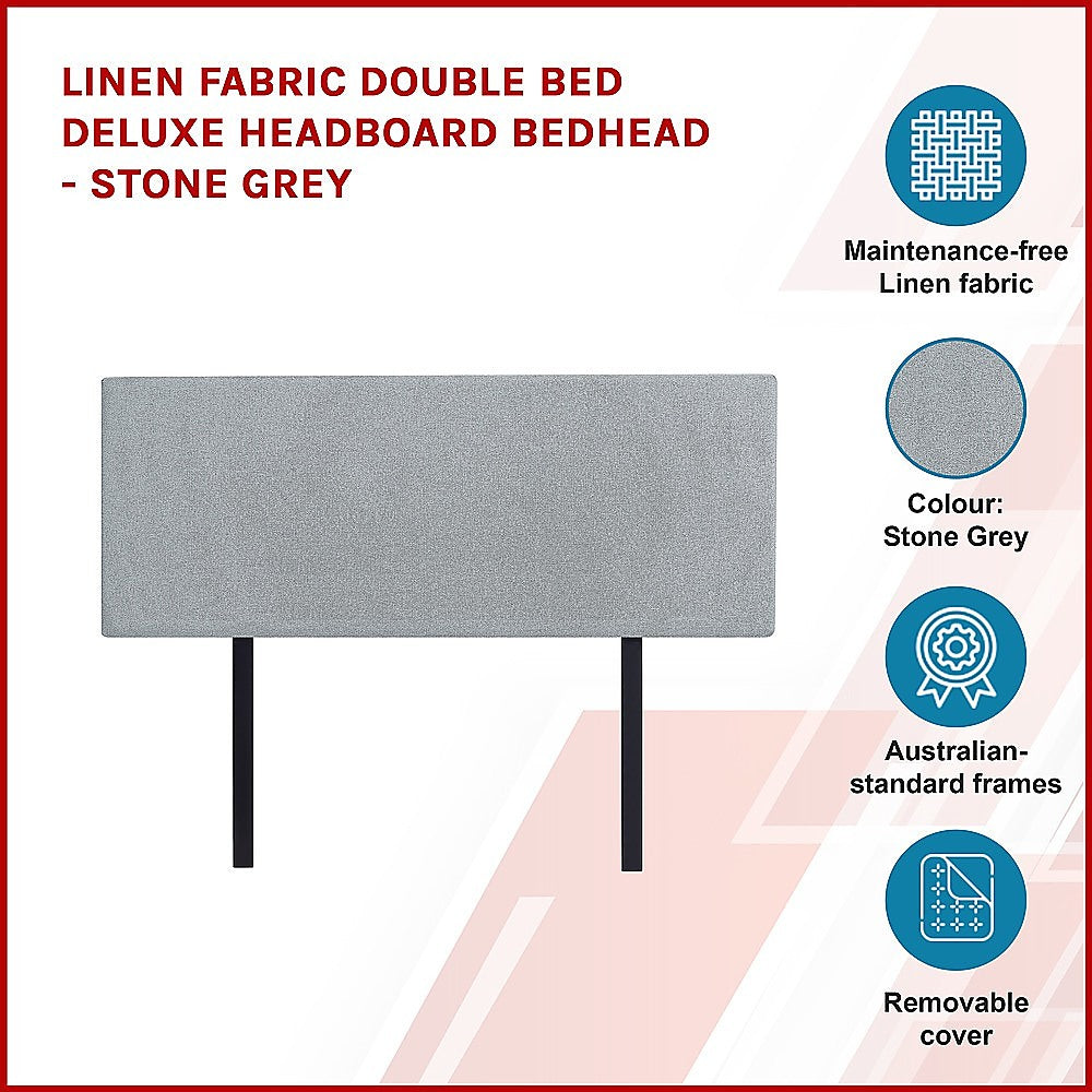 Anglers Reach Panel Bed Head, Stone Grey Double image 4