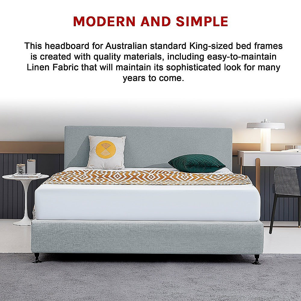 Braemar Bay Curved Bed Head, Stone Grey King