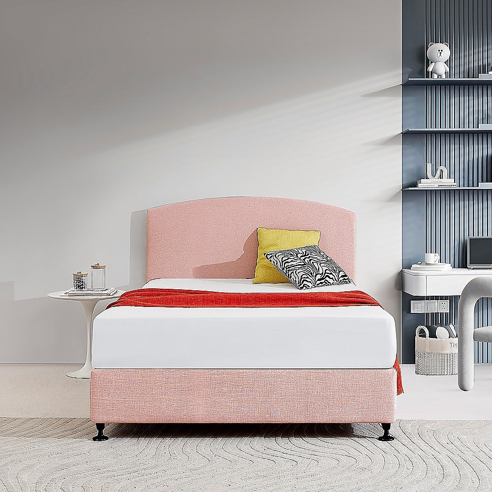 Braemar Bay Curved Bed Head, Pale Pink Double
