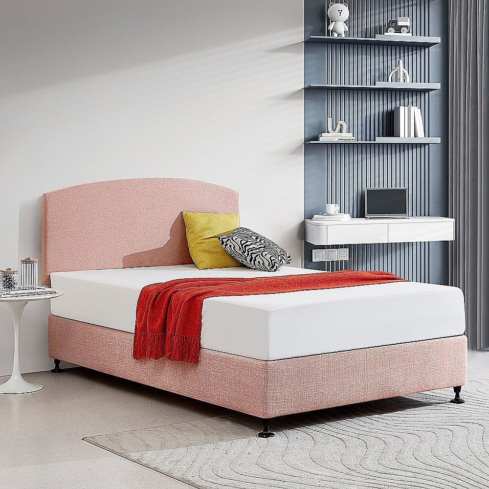 Braemar Bay Curved Bed Head, Pale Pink Double