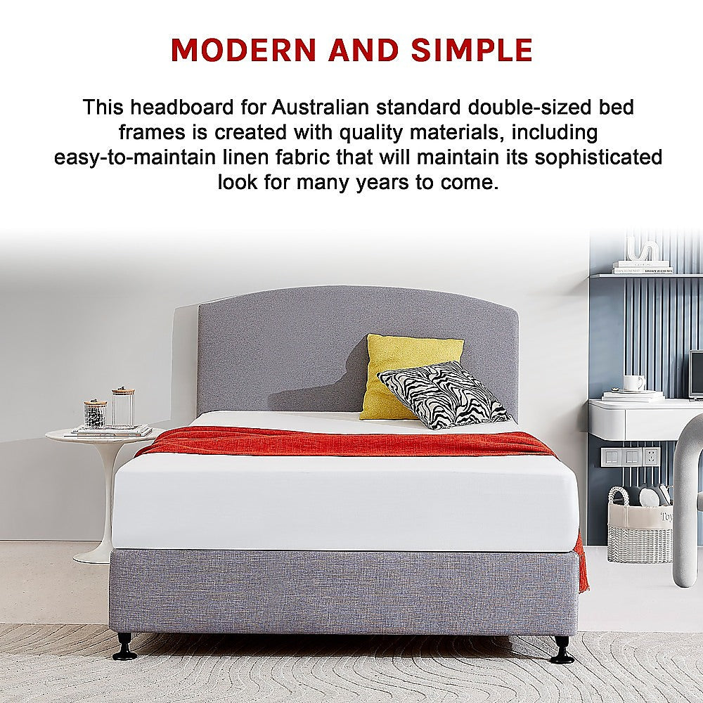 Braemar Bay Curved Bed Head, Slate Ash Double