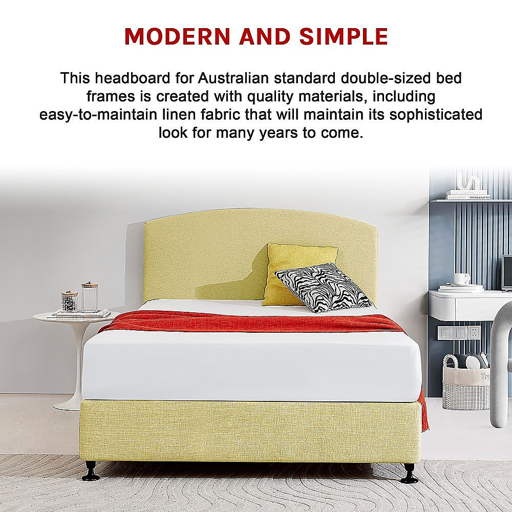 Braemar Bay Curved Bed Head, Sulfur Yellow Double