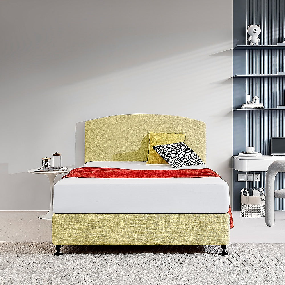 Braemar Bay Curved Bed Head, Sulfur Yellow Double