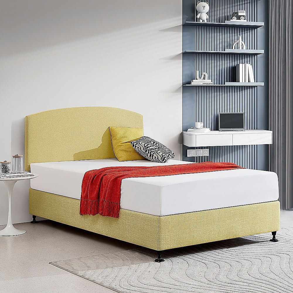 Braemar Bay Curved Bed Head, Sulfur Yellow Double