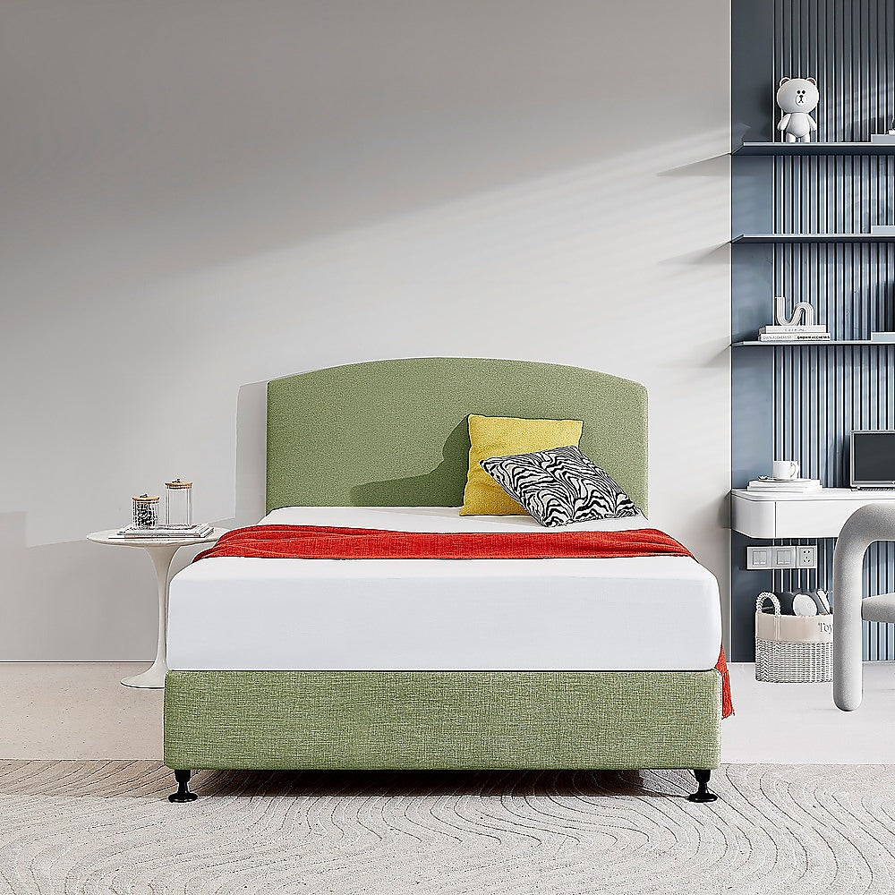 Braemar Bay Curved Bed Head, Olive Green Double