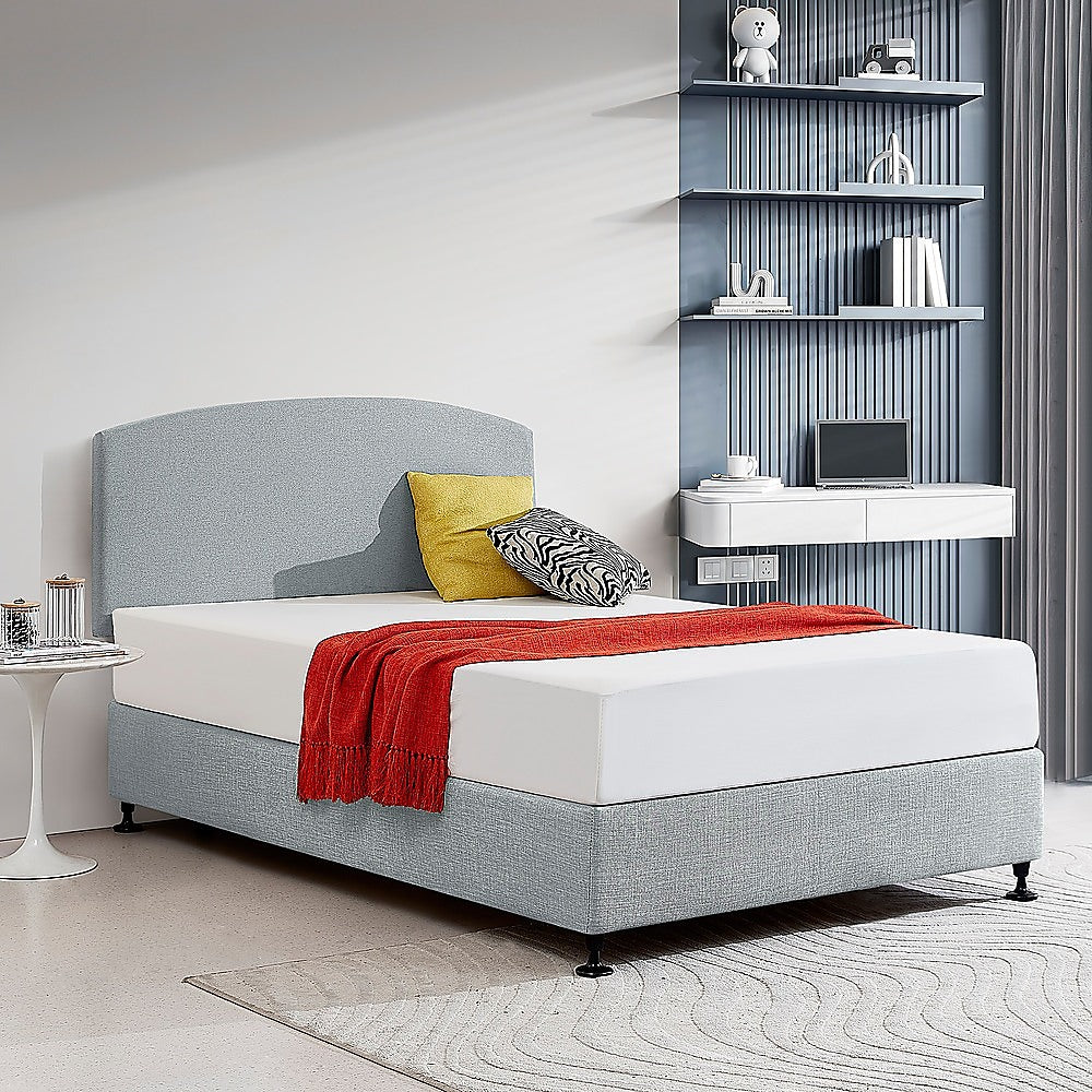 Braemar Bay Curved Bed Head, Stone Grey Double