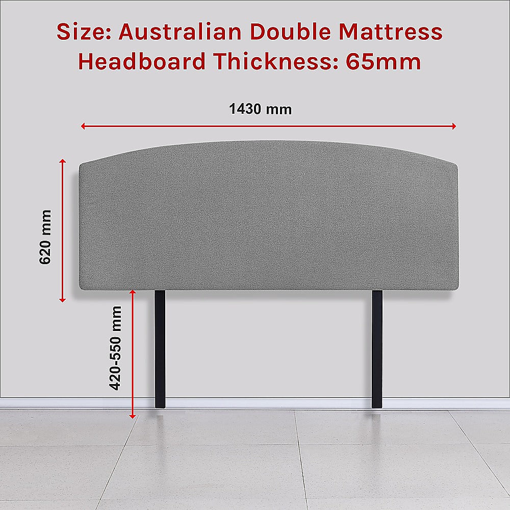 Braemar Bay Curved Bed Head, Night Ash Double