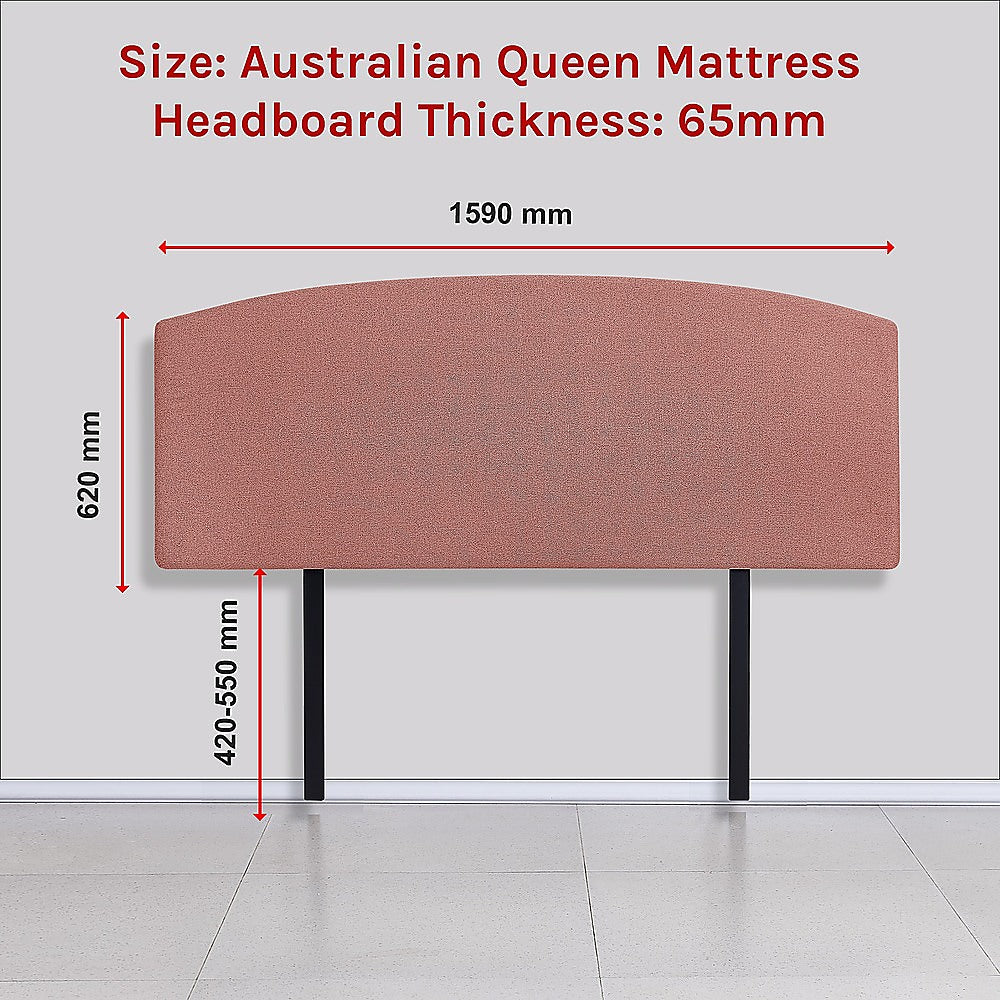 Braemar Bay Curved Bed Head, Pearl Copper Brown Queen