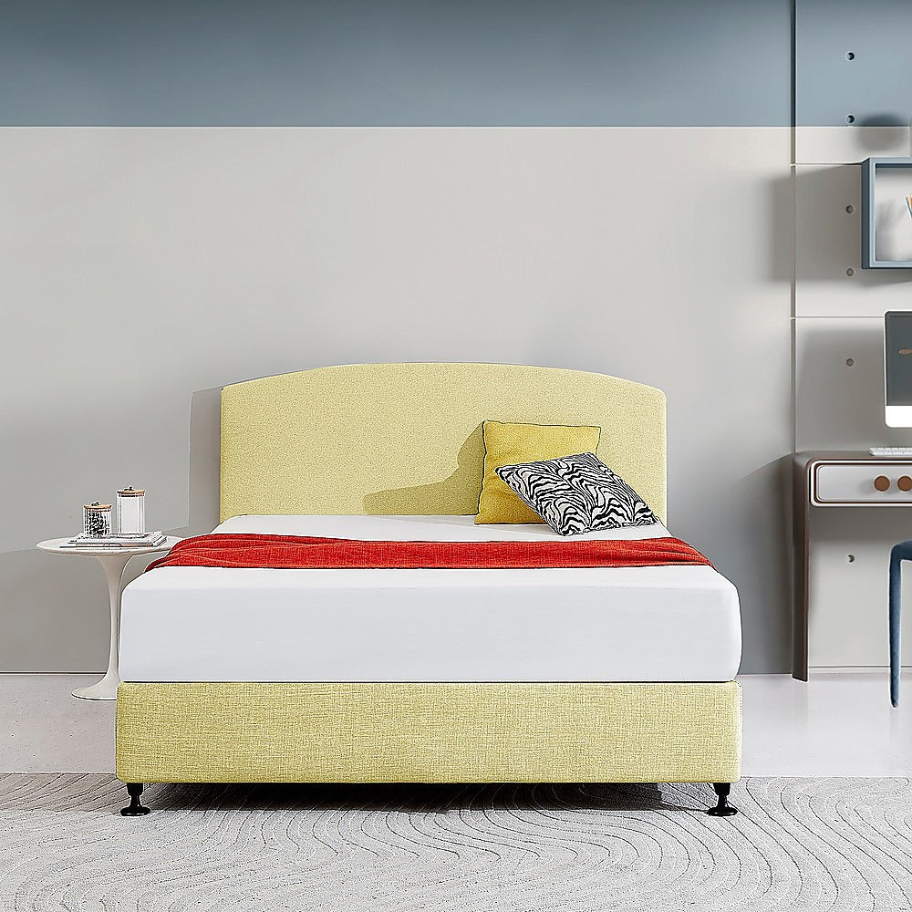 Braemar Bay Curved Bed Head, Sulfur Yellow Queen