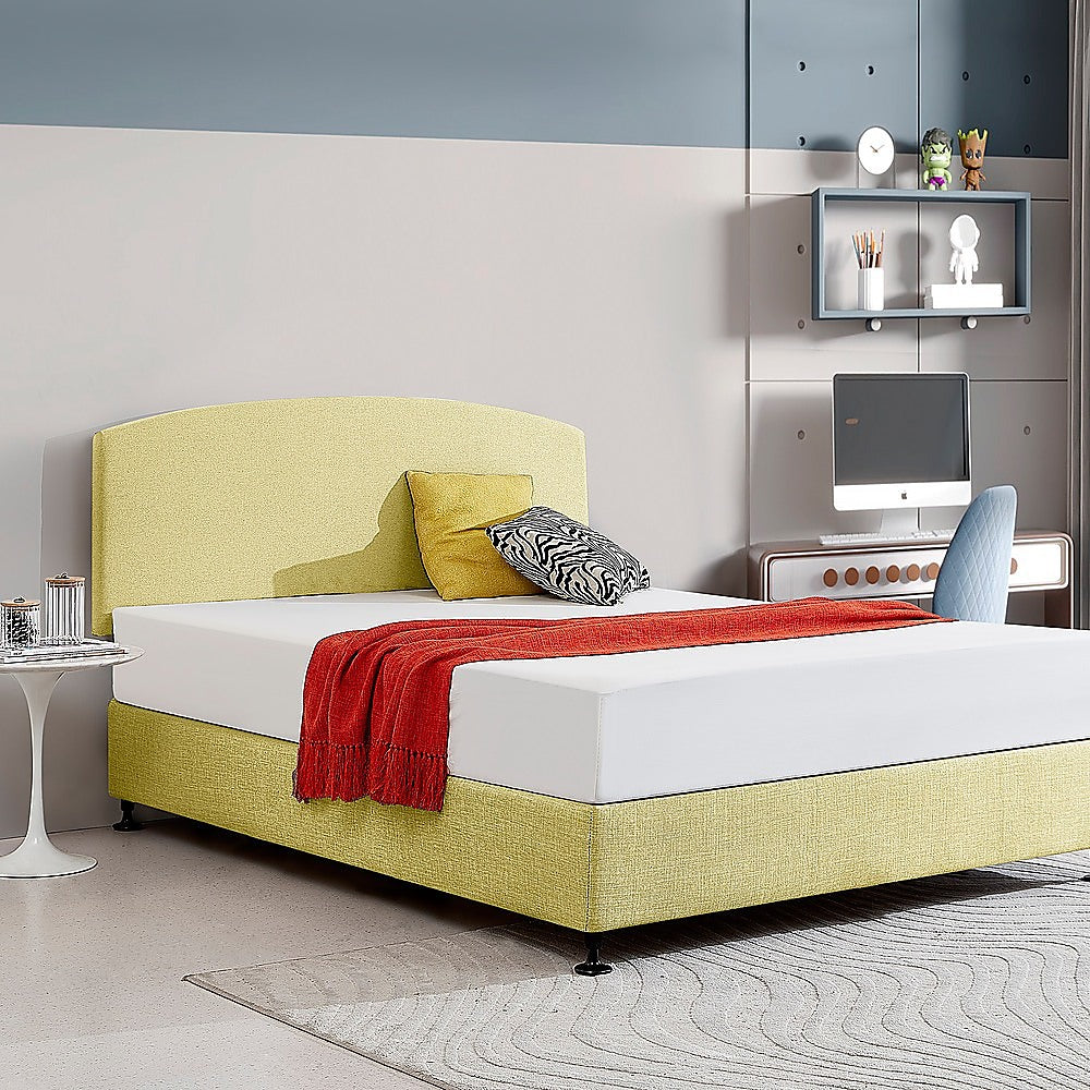 Braemar Bay Curved Bed Head, Sulfur Yellow Queen