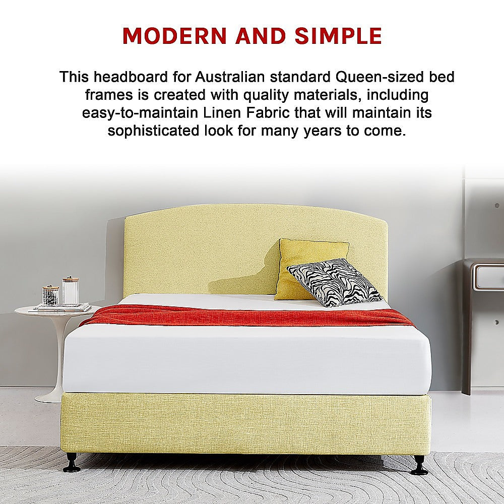 Braemar Bay Curved Bed Head, Sulfur Yellow Queen
