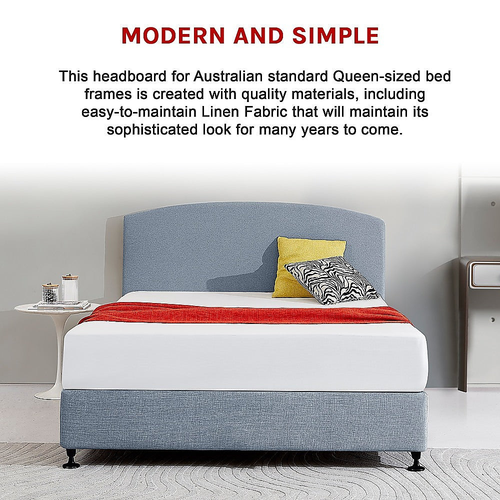 Braemar Bay Curved Bed Head, Berlin Blue Queen