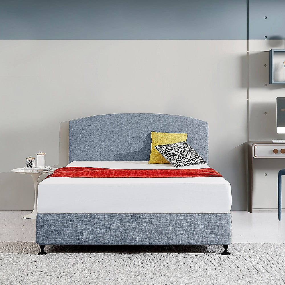 Braemar Bay Curved Bed Head, Berlin Blue Queen