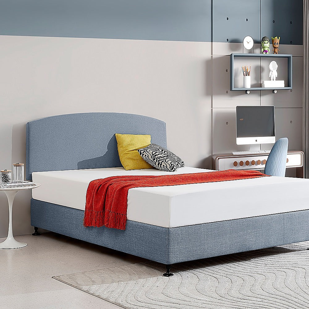 Braemar Bay Curved Bed Head, Berlin Blue Queen