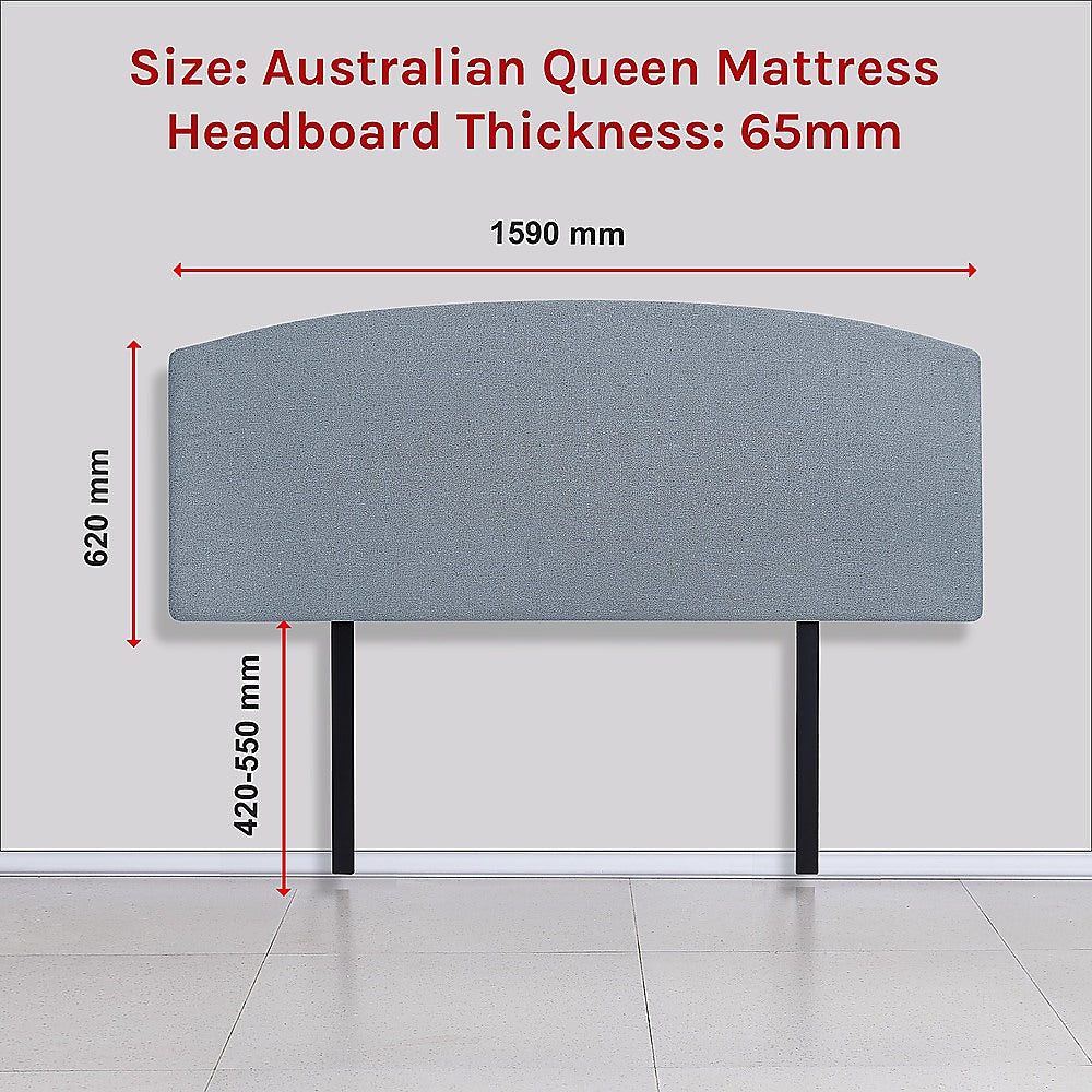 Braemar Bay Curved Bed Head, Berlin Blue Queen