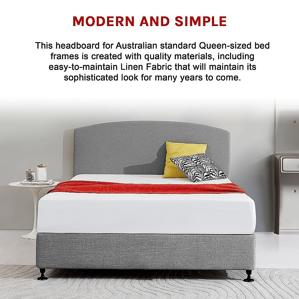 Braemar Bay Curved Bed Head, Night Ash Queen