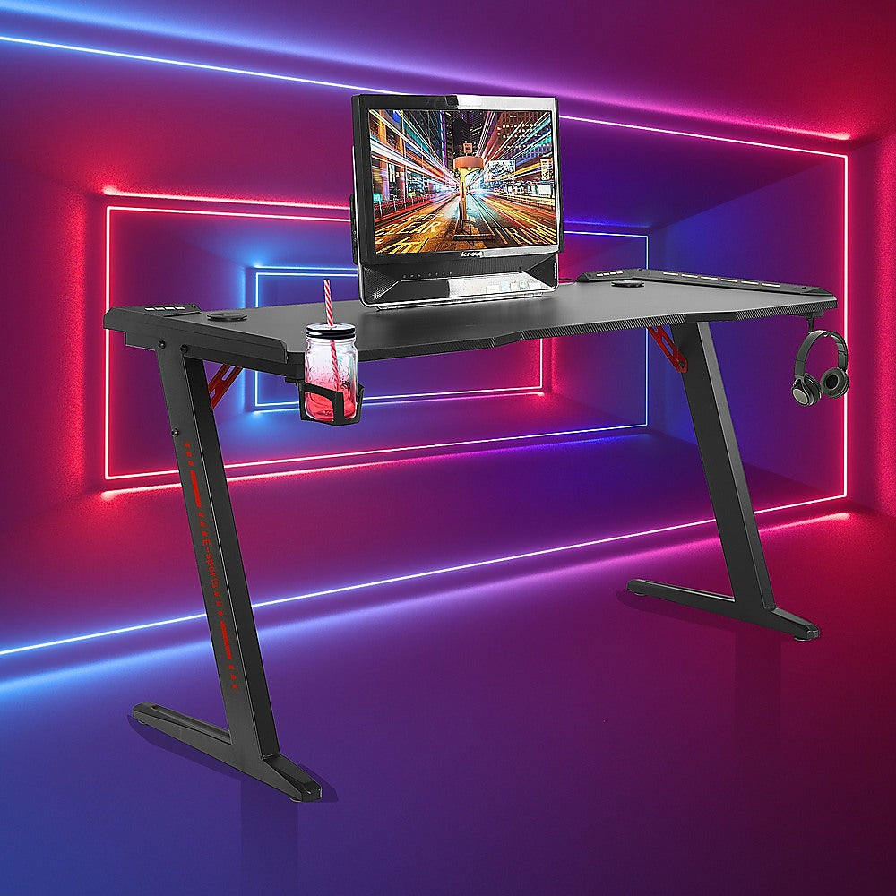 Downer black gaming desk in a home office