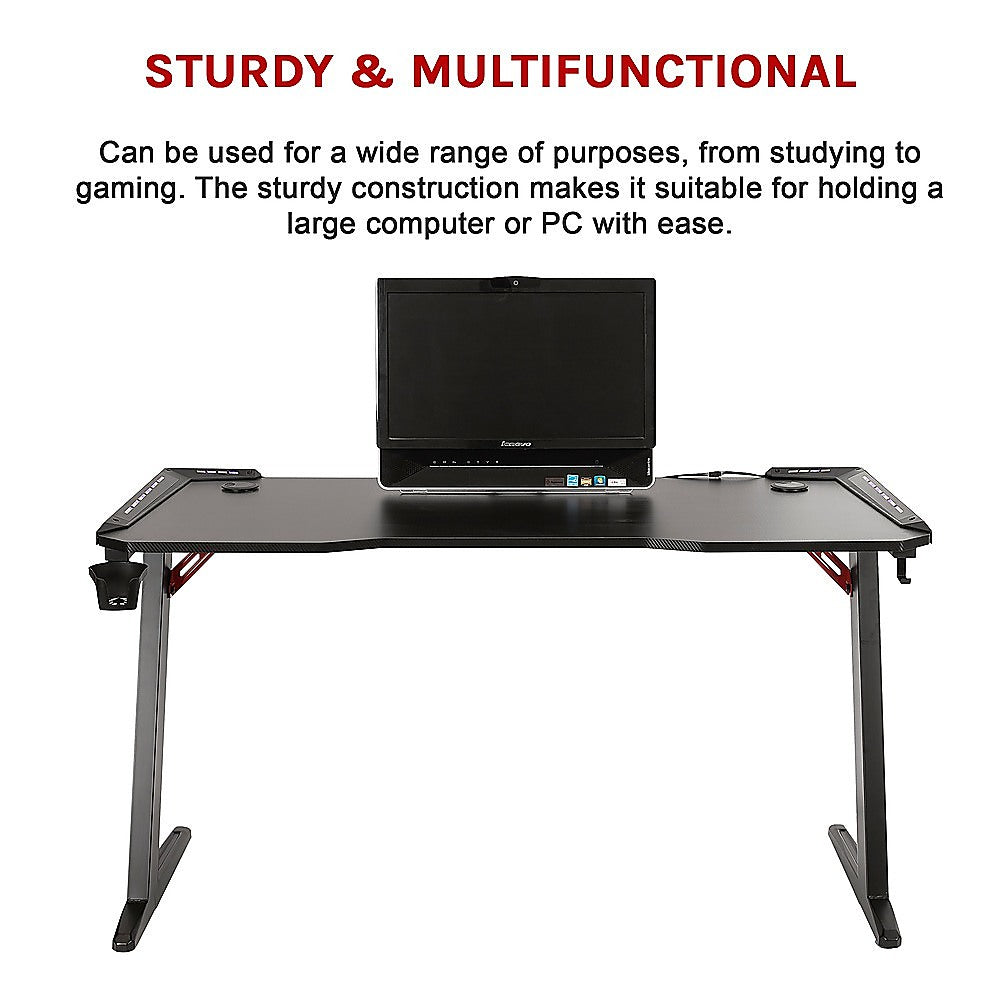 Downer black gaming desk in a home office