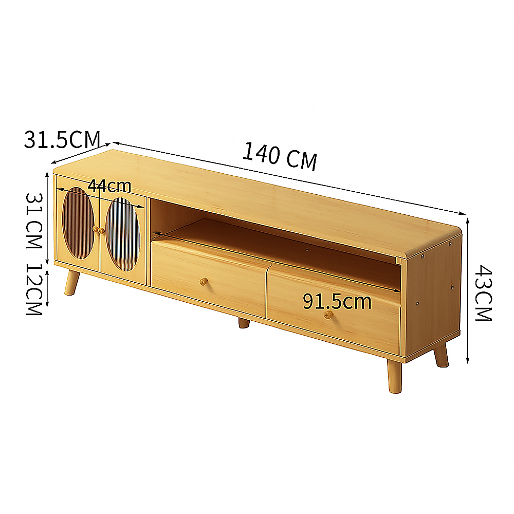 Ravenswood 140cm TV Cabinet, Natural Bamboo