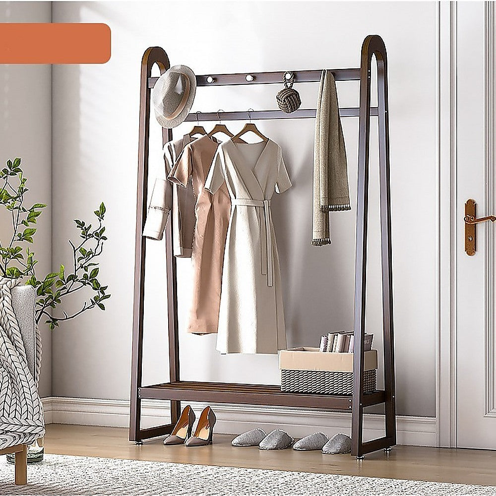 Montefrio Bamboo Clothes Rack, 160 x 100cm, Dark Wood