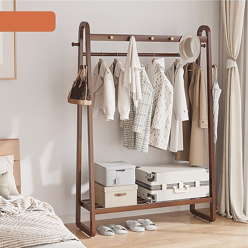 Montefrio Bamboo Clothes Rack, 160 x 100cm, Dark Wood