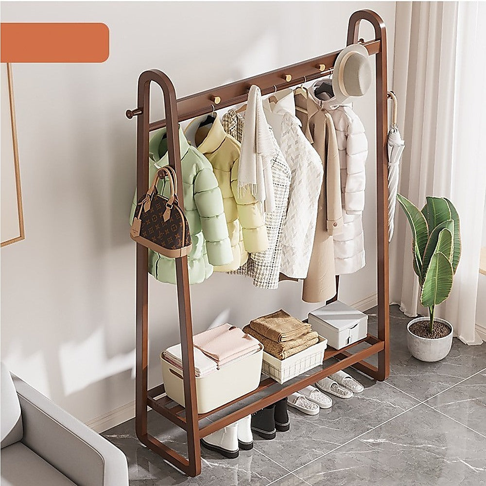 Montefrio Bamboo Clothes Rack, 160 x 100cm, Dark Wood