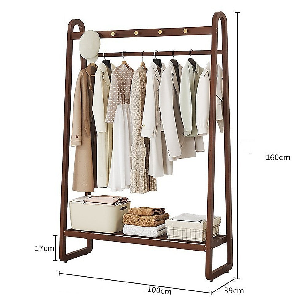 Montefrio Bamboo Clothes Rack, 160 x 100cm, Dark Wood