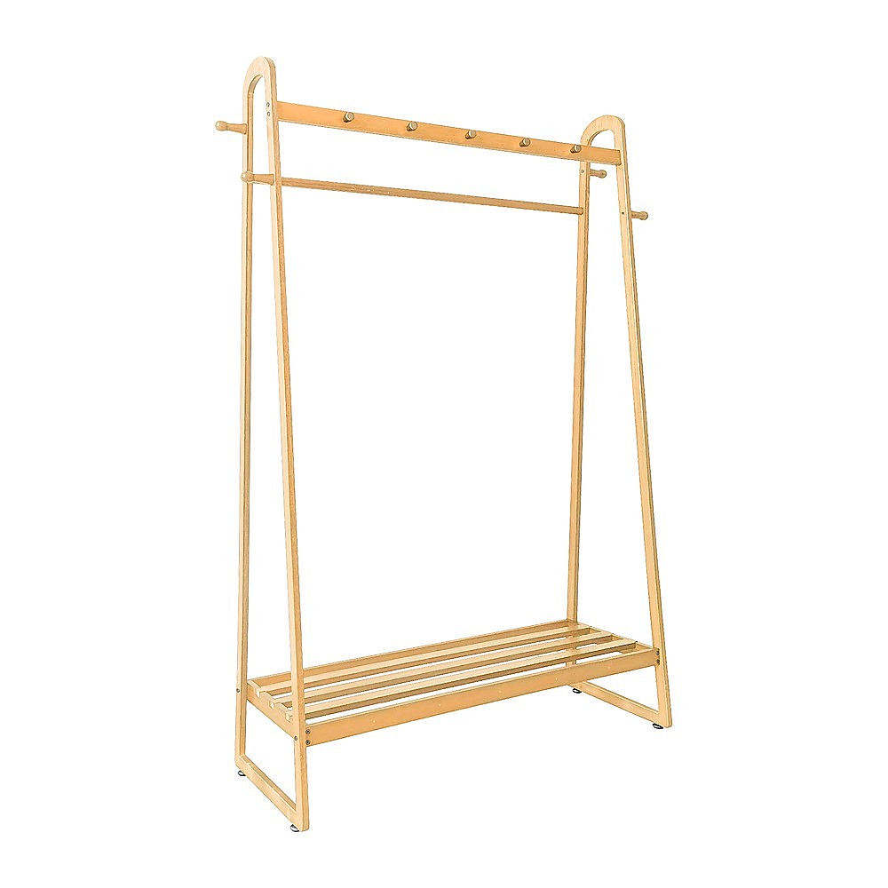 Montefrio slim natural wood bamboo clothes rack