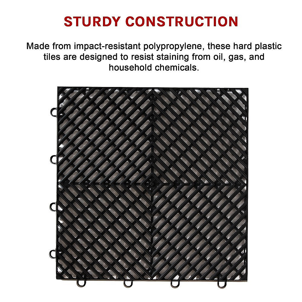 Bracciano Vented Garage Floor Tiles, 30x30cm, 50pcs
