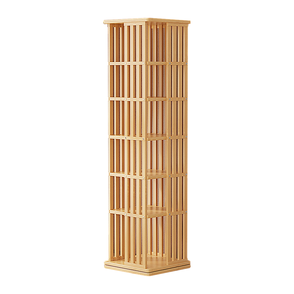 Mile End 6 Tier Rotating Bookshelf, Natural