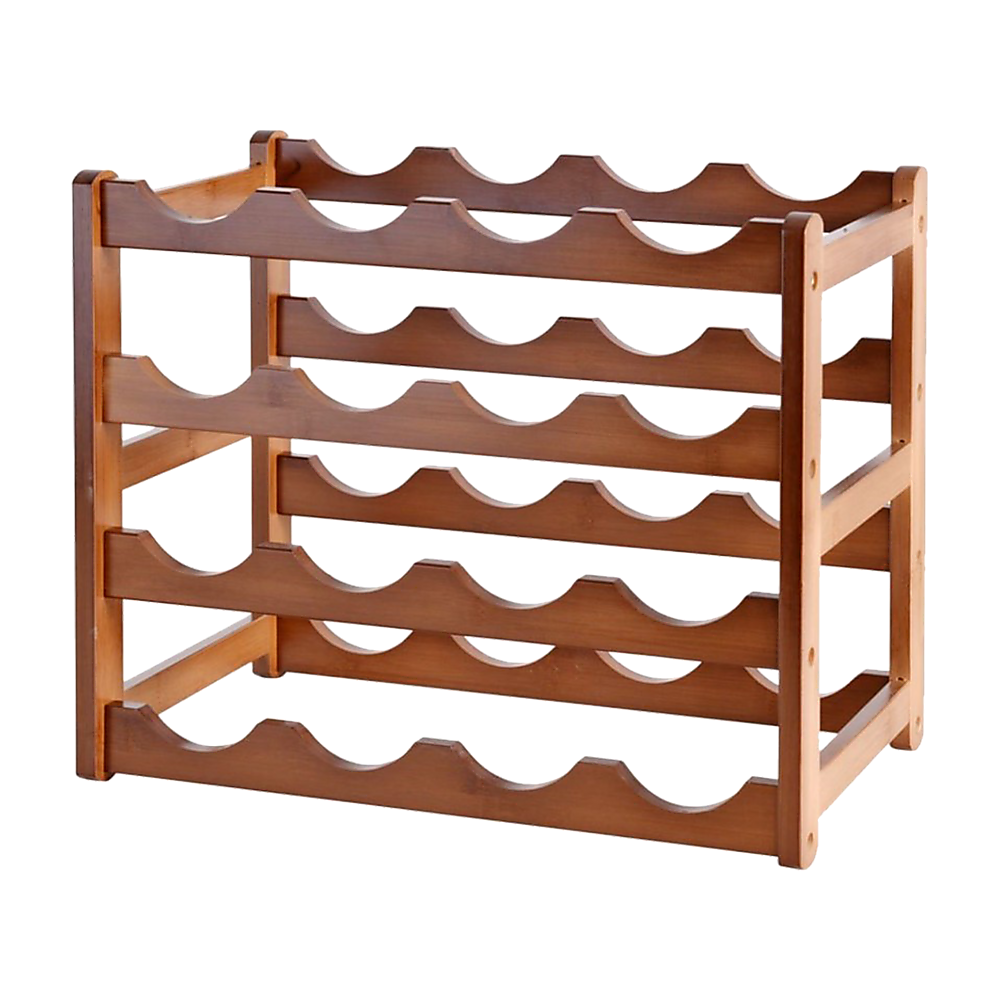 Bamboo Wine Rack Stackable Countertop 16 Bottle Natural view 1