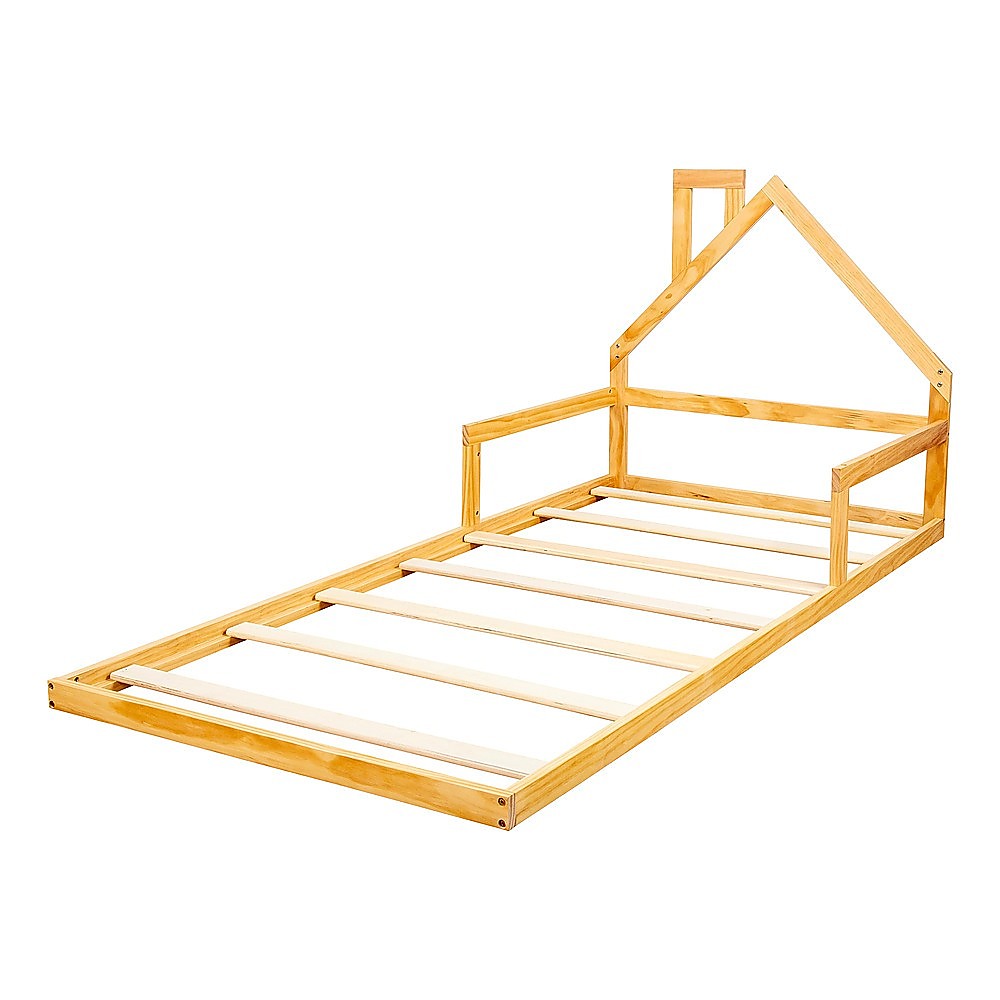 Maiori Natural Single bed frame in a modern bedroom