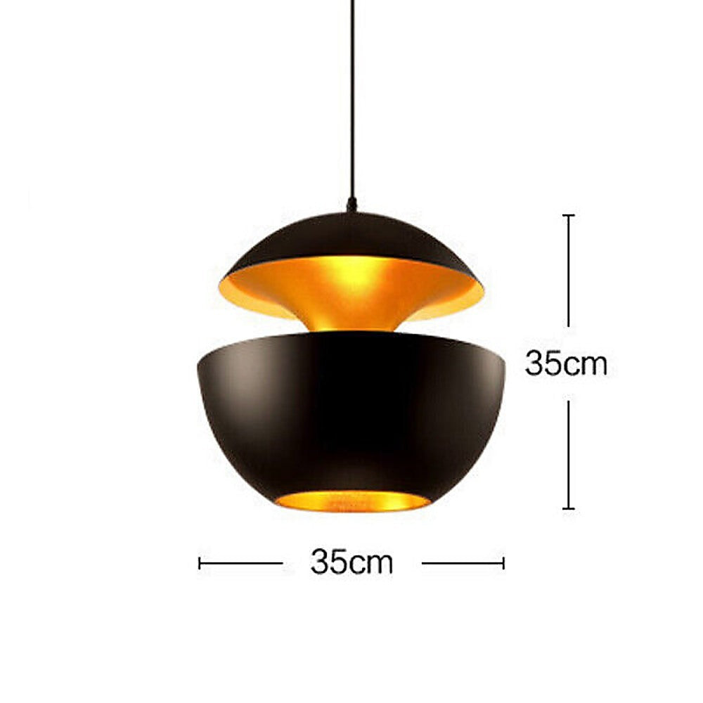 Modern Pendant Lamp with Gold Interior Finish