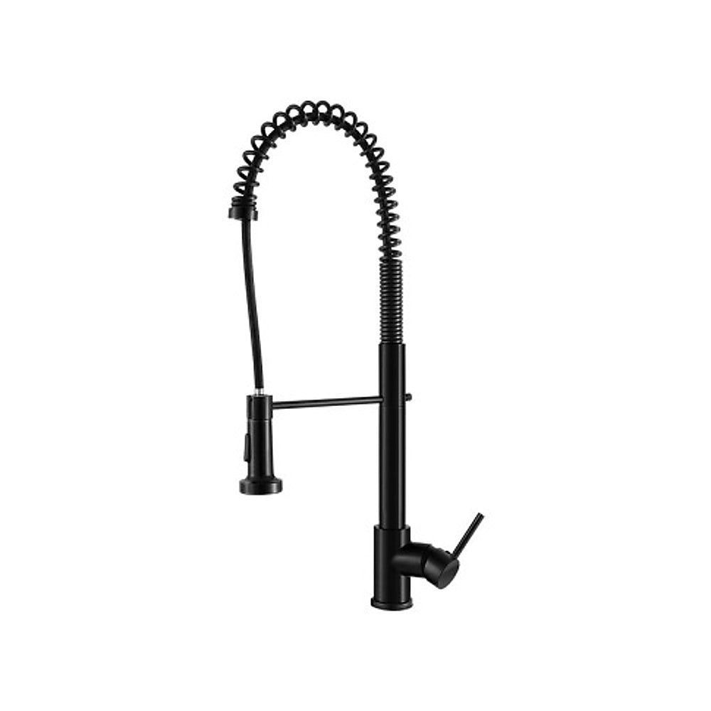Solid brass pull out kitchen mixer tap in matte black