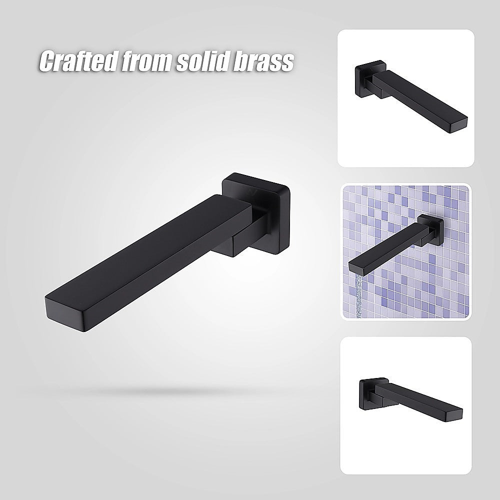 Matte black wall swivel bath spout, swivel movement