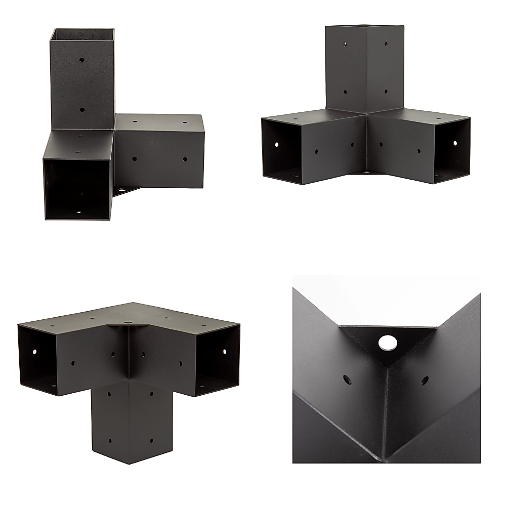 Post bracket used as a wall mount fixing a pergola beam to a house wall