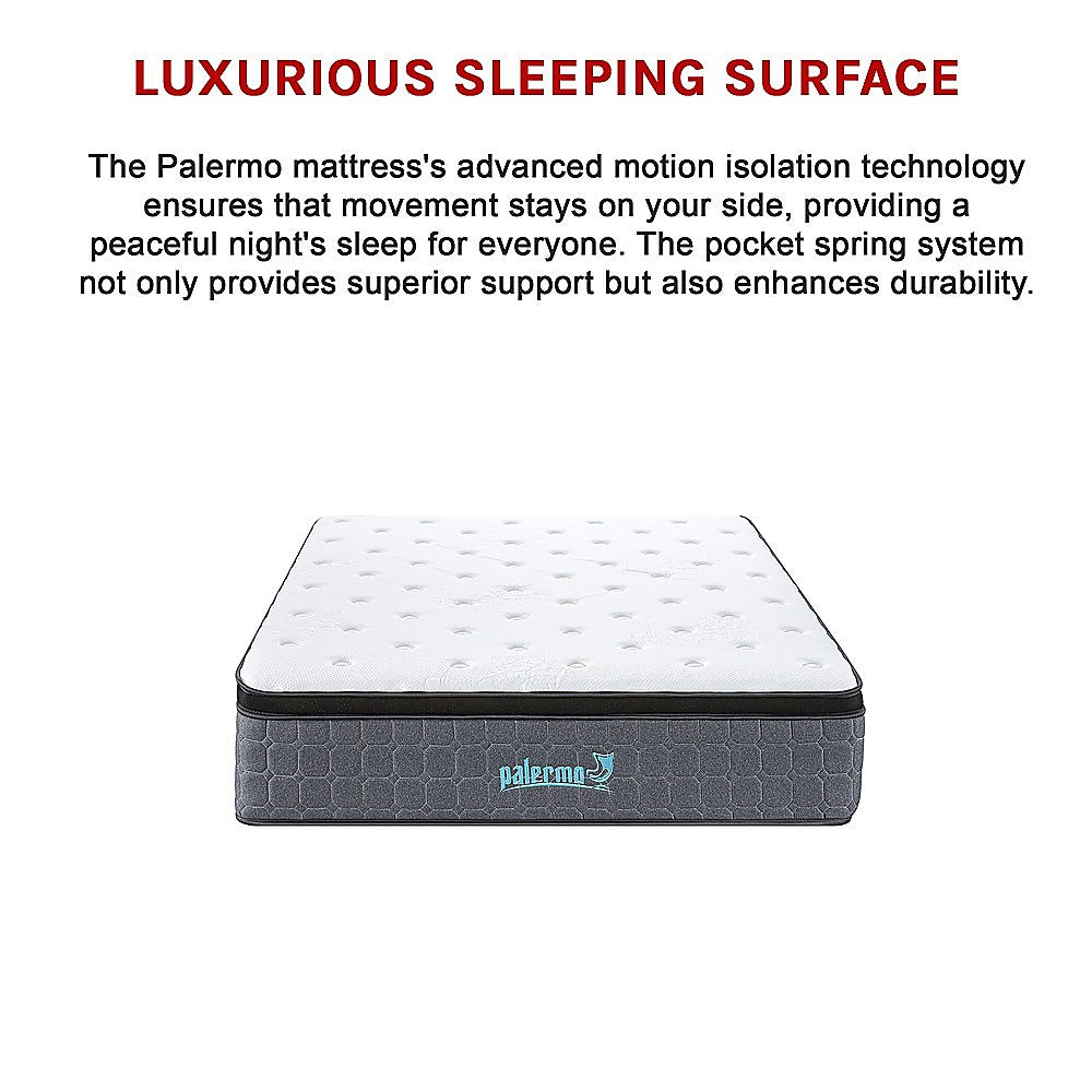 Euro top pocket spring mattress, 33cm king single